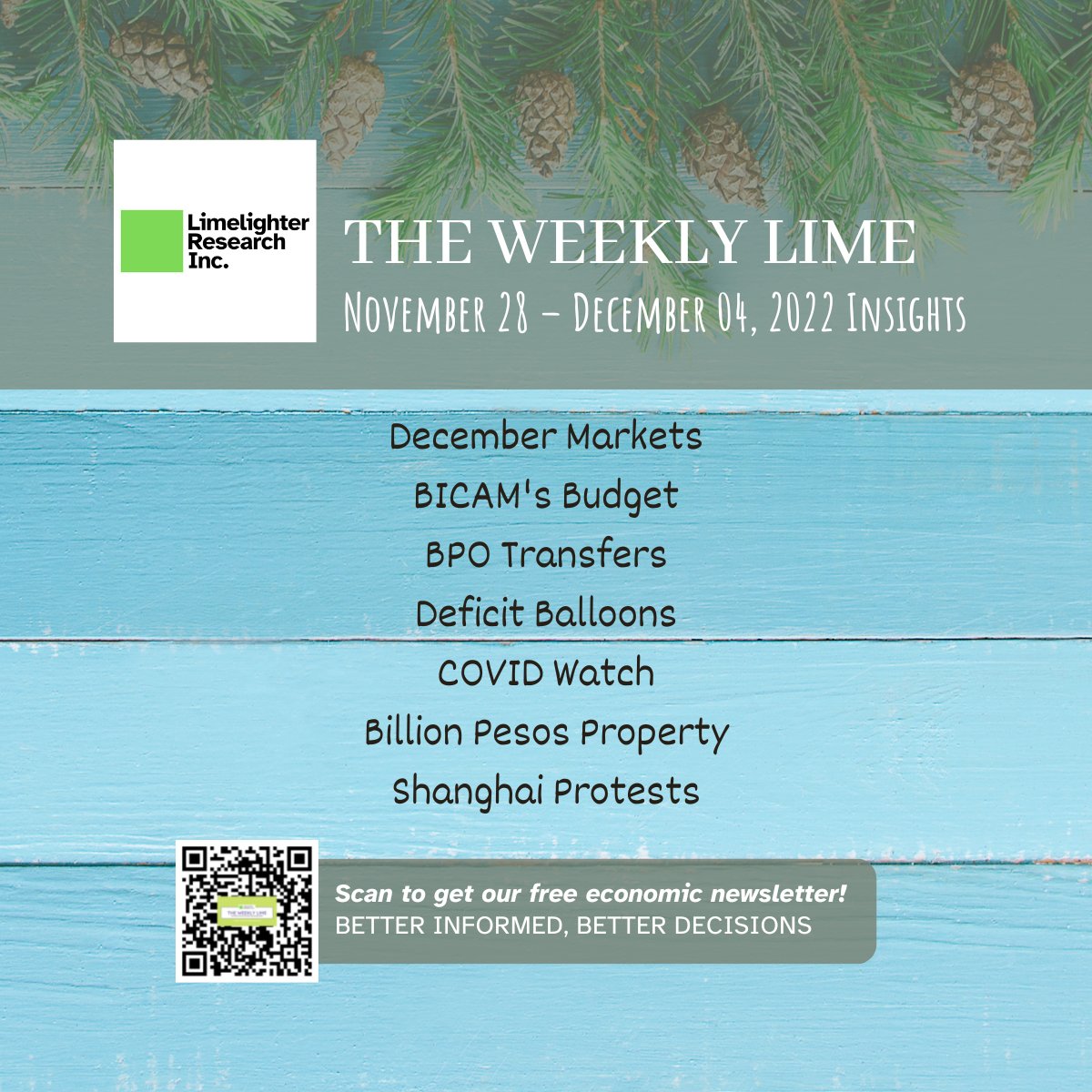 LimelighterPH's tweet photo. In just a few days, we'll be entering the last month of 2022. How about that? 🙀 What's not surprising is a new Weekly Lime issue out this Monday! 😎

Check out the latest in our economy and more! Subscribe here: https://t.co/fEvlYU97Zg

#MarketInsights #EconomicNewsletter https://t.co/krGJxrvZ7o
