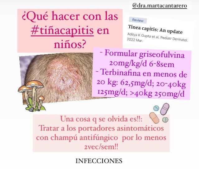 CantareroMarta's tweet photo. Artículo 📖buenísimo muy bien resumido de este año sobre #tineacapitis!🍄 ¿Cómo tratarlas en niños?
@CantareroMarta #tiñacapitis
#dermatologopediatricomallorca https://t.co/RG64wr2HPo