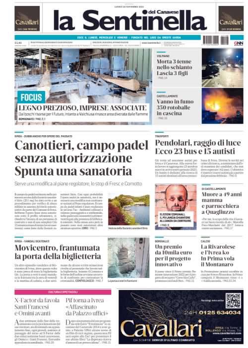 CCuccurullo's tweet photo. Buongiorno a tutti. Ecco la #primapagina della #Sentinella in edicola oggi   https://t.co/mCDmwpIeSr https://t.co/CH13OFCTiK