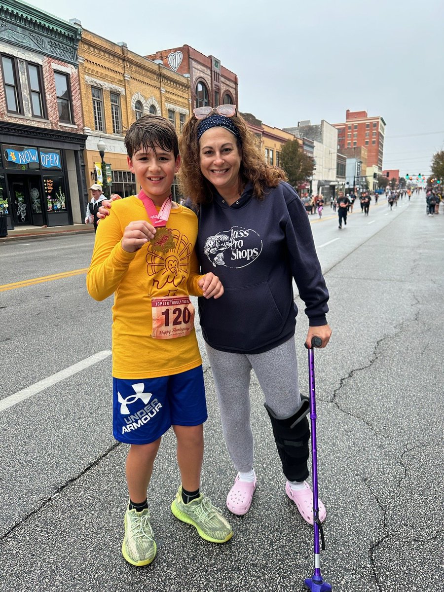 rachel_blind's tweet photo. So proud of my son who is actually an overall athlete placed 132 out of around 1500 people in the annual 5K Turkey Trot in Joplin MO. He is not usually a runner he plays football, baseball, and basketball. So proud of his efforts. Outstanding job my 11yr old son Liam. https://t.co/dPwpj9jSLe