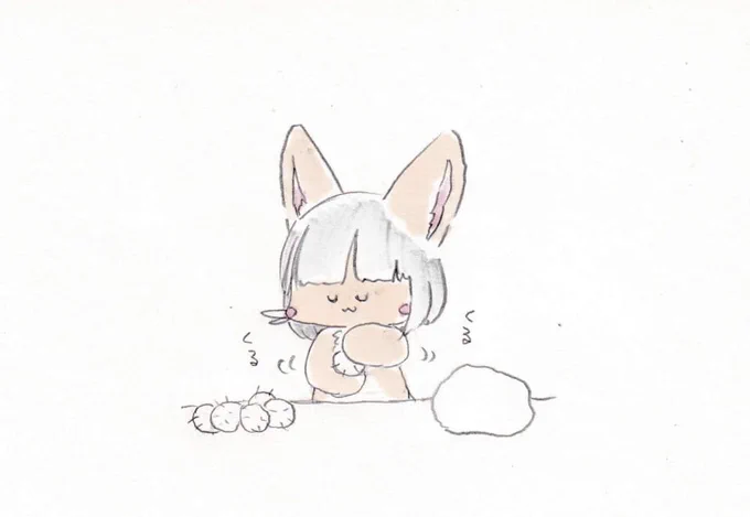 おもちを丸めるナナチちゃん。#イラスト #メイドインアビス 