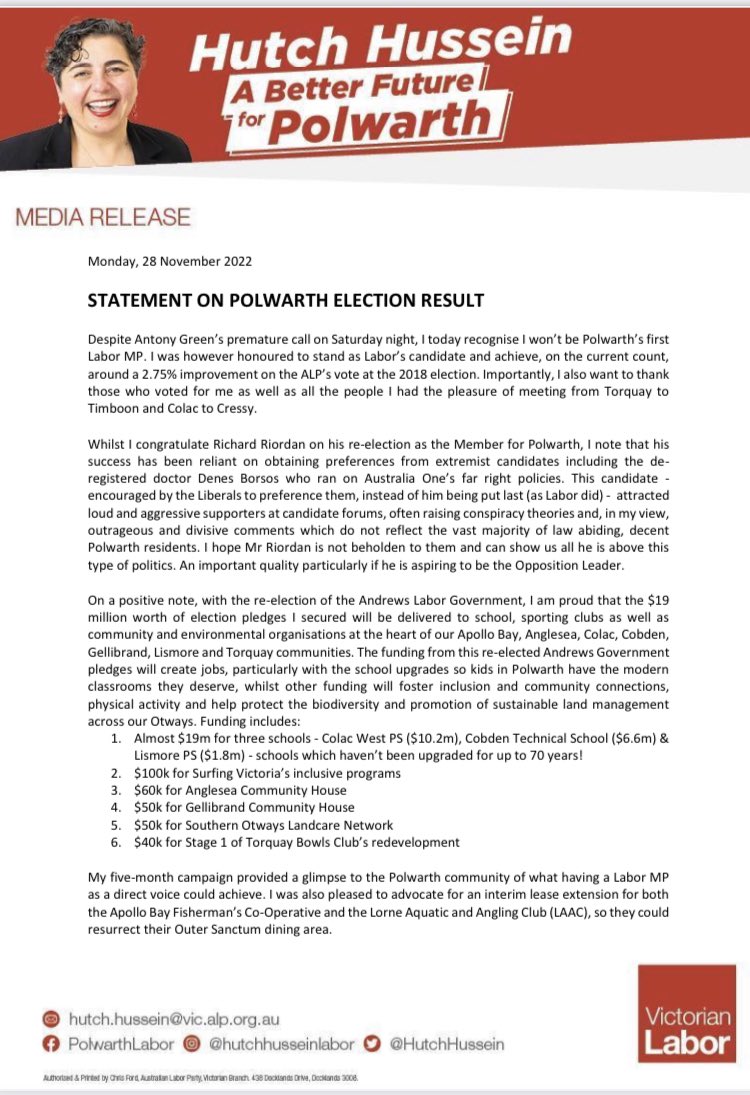 Hutch Hussein On Twitter My Statement On VicVotes2022 Polwarth hutch-hussein-on-twitter-my-statement-on-vicvotes2022-polwarth