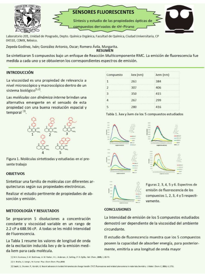 IvnEnriqueZe's tweet photo. Hi @LatinXChem this is My work SENSORES FLUORESCENTES: Síntesis y estudio de las propiedades ópticas de compuestos derivados de 4H-Pirano. #LatinXChem22 #LXChemOrg #OC068 #fluorescence https://t.co/UNyZQCqhCB