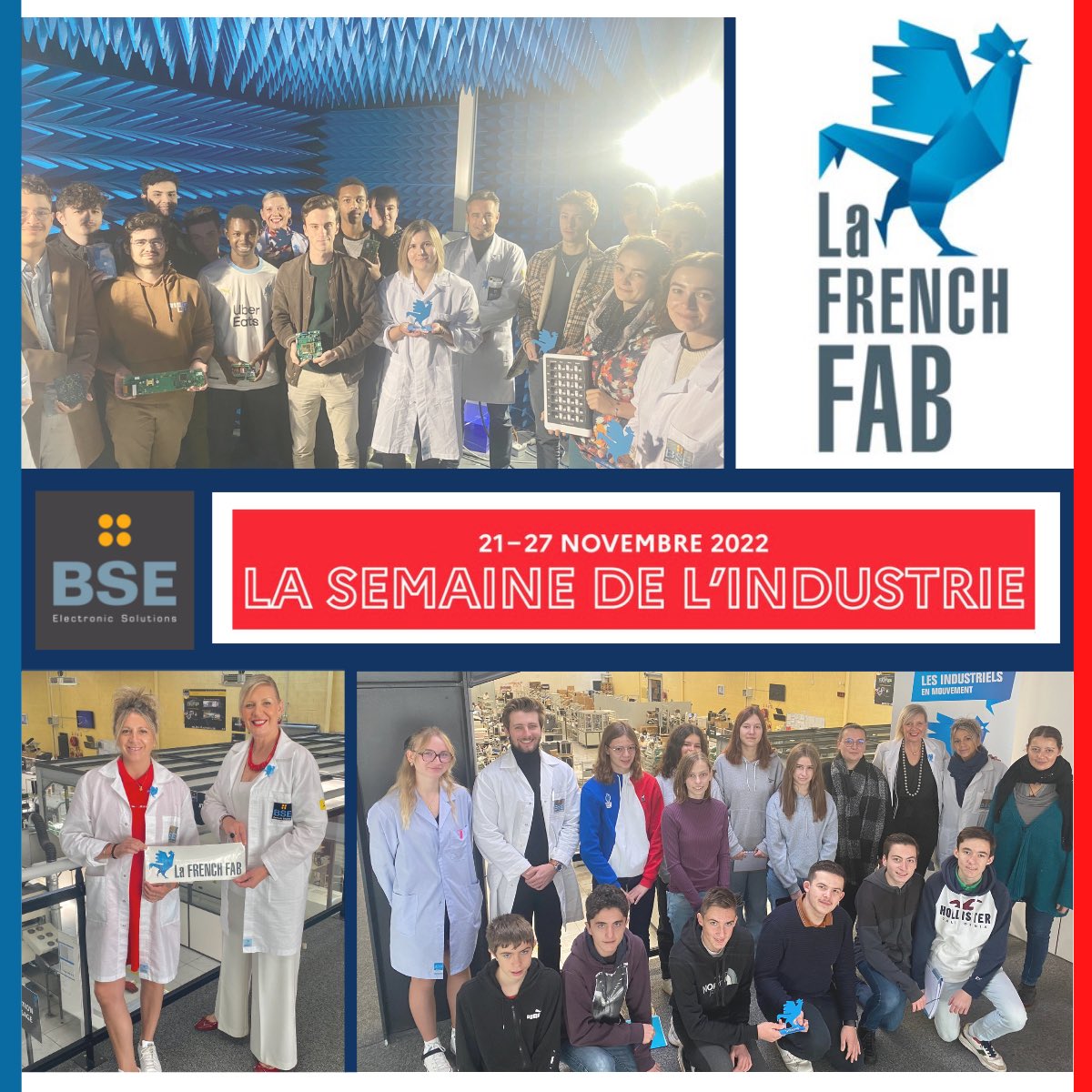 #RedécouvrirLindustrie🇫🇷 #SEDI2022 <a href="/LaFrenchFab/">La French Fab</a> , <a href="/BseElectronic/">BSE Electronic</a>  #engagee !🤝
💙🐓❤️ Cette année ce sont nos Étudiants de GE2II de l’<a href="/iutlecreusot/">iutlecreusot</a> et nos Lycéens de la Classe 2nde 1 du <a href="/LyceeLeonBlum/">Lycée Lblum BTS SAM</a> #lecreusot  en concours « Entreprise à la une Une », passionnés par l#industrie