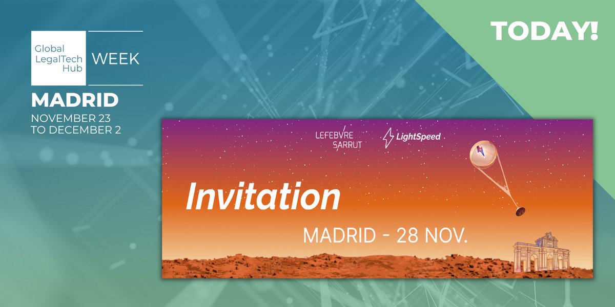 Glegaltechhub's tweet photo. ¡Empezamos un lunes mega recargado de eventos de la #GLTHweek! 📣
Nuestros socios @KPMG_ES, @Legalitas_ES y @Lefebvre_ES nos acercan tres eventos claves para el ecosistema legaltech con temazos: #metaverso, #transformacióndigital y #startups.
Agenda 🌐 https://t.co/fD3dvbI2O6 https://t.co/uHz3Utxi2A