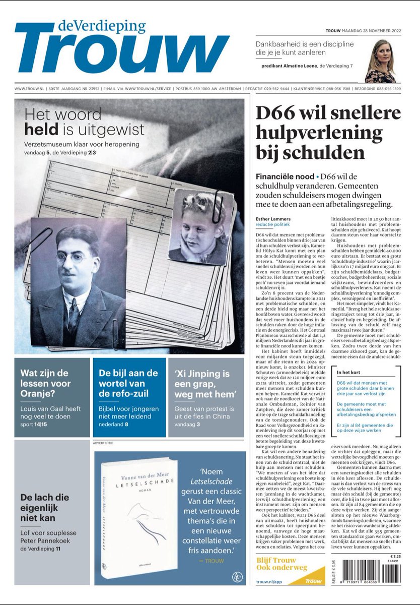 Morgen dien ik mijn initiatiefnota in om mensen met schulden sneller te helpen.  

Hierdoor hoeven mensen niet onnodig lang gebukt te gaan onder hun schuldenlast. 

✅ 1 traject
✅ 1 plan 
✅ 1 regisseur 

👇🏼