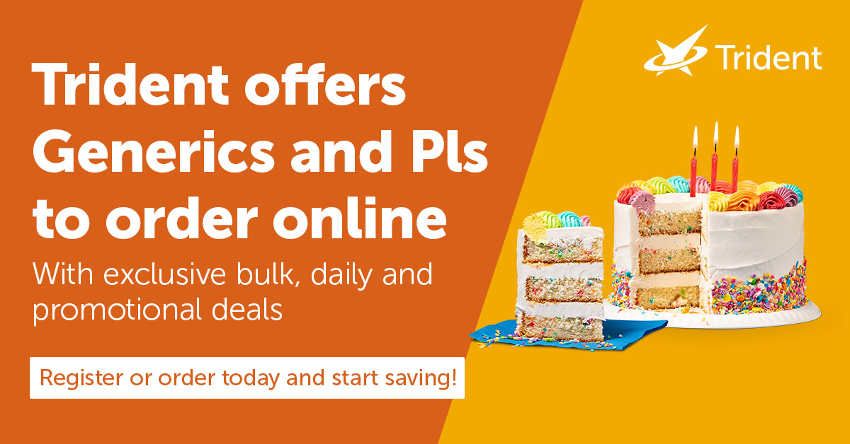 #DidYouKnow our Trident website receives 13,000 visits per month?

By ordering online you’ll benefit from exclusive bulk, daily and promotional deals.

Don’t miss out, visit our website today to start saving: tridentonline.co.uk