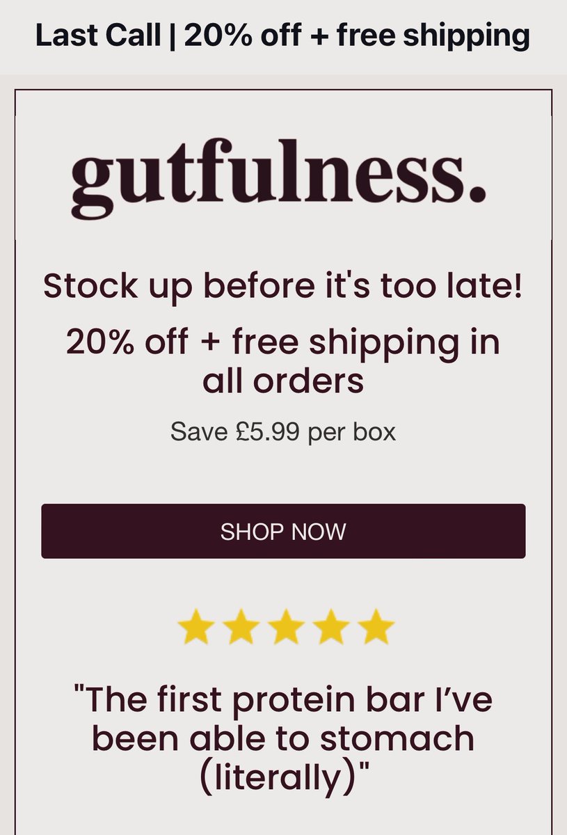 GutfulnessUK's tweet photo. Happy Cyber Monday! 
20% off + free shipping only today at https://t.co/PFJlOEYlS8 

#CyberMonday #CyberMonday2022 #cybermondaydeals #cybermondaydeal #cybermondaysale #cybermondaysale2022
#snack #glutenfree #vegan #proteinbar #ibs #peanut #bloated #UK #gutfulness #fodmap https://t.co/GLpiLd8Oy3
