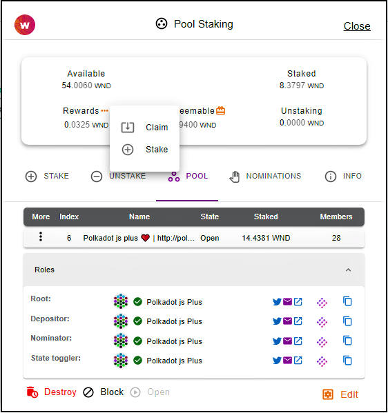 PolkaGate's tweet photo. Claim or stake again your "pool rewards" with one click using "Polkadot js Plus".
To download :https://t.co/UxA0oiQad8

#Dotsama #Polkadot #Kusama #Polkagate #PoolStaking @Polkagate https://t.co/zEoffQJb7O