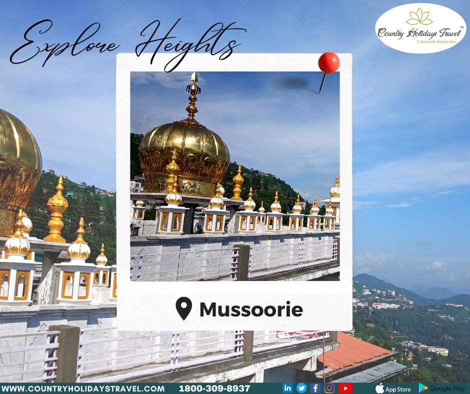 CHTravelIndia's tweet photo. Mussoorie commands a wonderful view of the extensive Himalayan snow ranges in the northwest and glittering views of the Doon Valley.
Explore now with Country Holidays Travel.
Visit https://t.co/9ZG8i23f6T
#holidays #vacation #mussoorie #mussoorietrip #travel #trending https://t.co/LO4q4nItKj