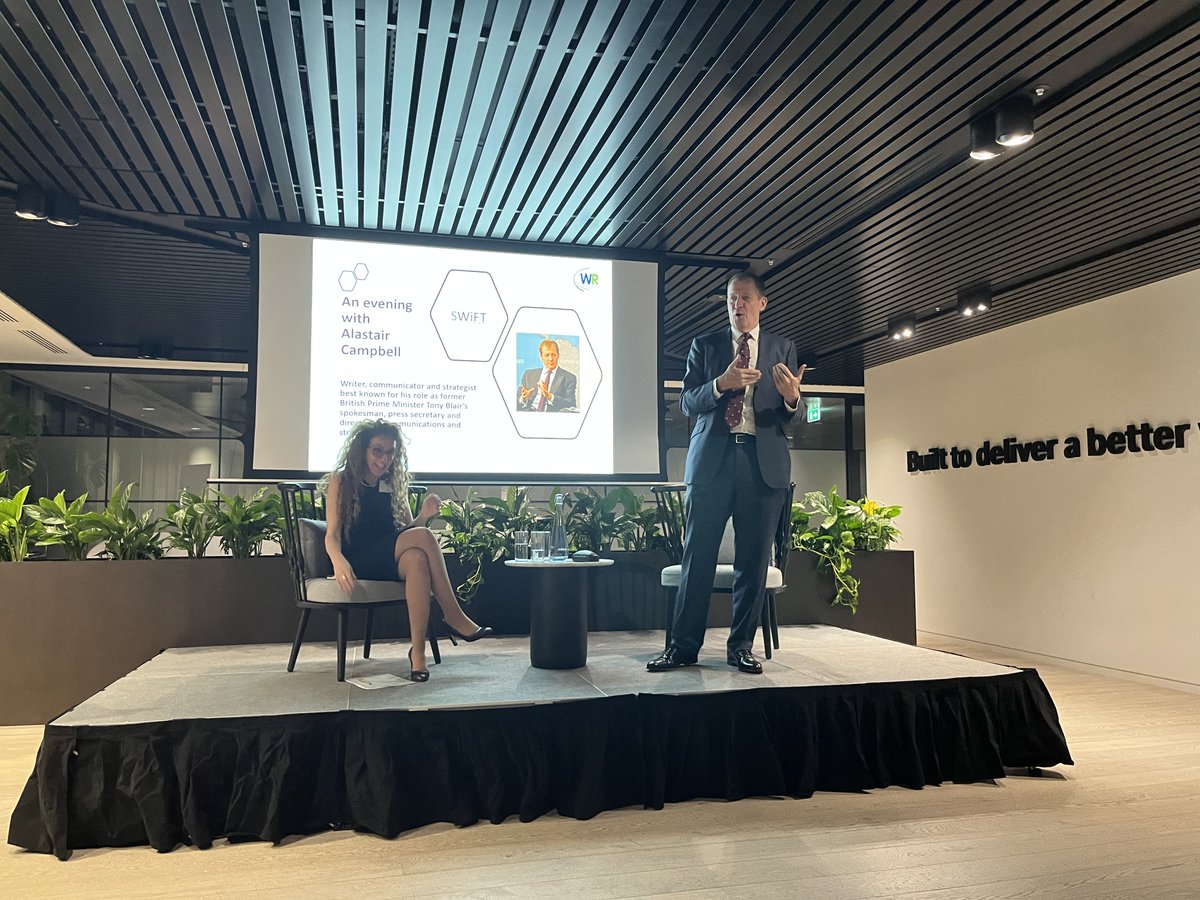 NorthStarComms's tweet photo. We loved attending the Women in Rail SWiFT event on 17th Nov  https://t.co/GdSpWR9z0g where we discussed women in leadership, wellbeing, and had the chance for a 1-on-1 chat with Alastair Campbell #womeninrail @WomeninRail @campbellclaret https://t.co/Rf9yXVU189