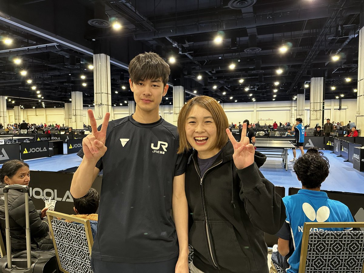 ayalog_net's tweet photo. 元日本リーガーのお二方にアメリカで遭遇！
アメリカの卓球、ほんとおもろいよねーって共感しまくりでした😂 https://t.co/484rlAl57g