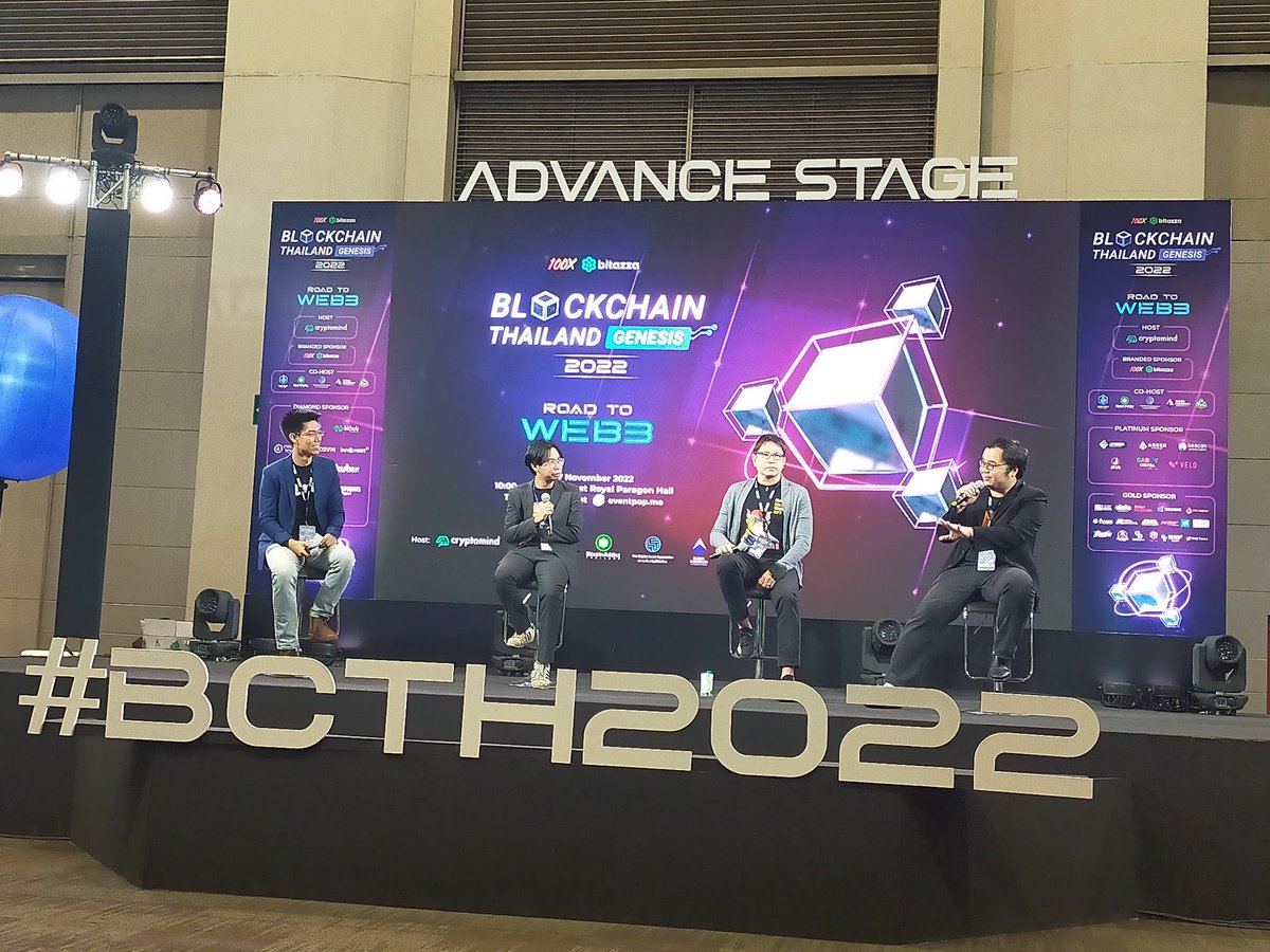 BitToonDAO's tweet photo. 👀 @heynat, @Stockerdao, @BullMoonClubNFT, and @BitToonDAO set the stage on fire last light!!! 🔥🔥🔥
📌 Topic: How to build a community
📍 At Siam Paragon, Blockchain Thailand Genesis 2022
#bcth #BlockchainThailandGenesis2022 #NFTCommunity #BitToonDAO https://t.co/GdM59pXUPJ
