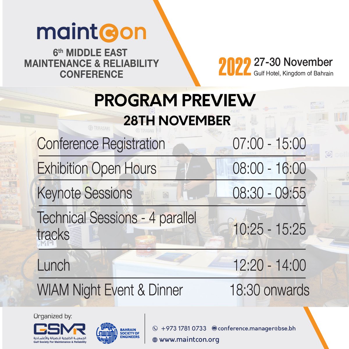 Maintcon2024's tweet photo. Happening TODAY! Visit Maintcon, the premium conference and exhibition in the region. #maintcon #maintcon2022 #conference #exhibition #oilandgas #energy #maintenance #reliability #assetmanagement #GCC #MiddleEast https://t.co/MJ0xc1XCN0