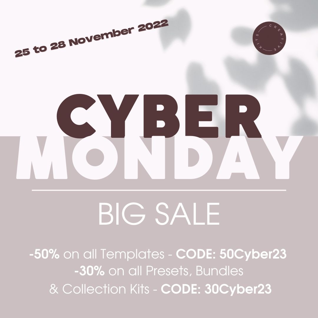 🎉 CYBER MONDAY 🎉
The reduction continues until midnight tonight!
Do not miss out!
👉 creative-kits.com
#creativekits #coverstories #highlightscovers #instagramhighlights #instagramtemplates #instagramposts #presets #presetlightroom