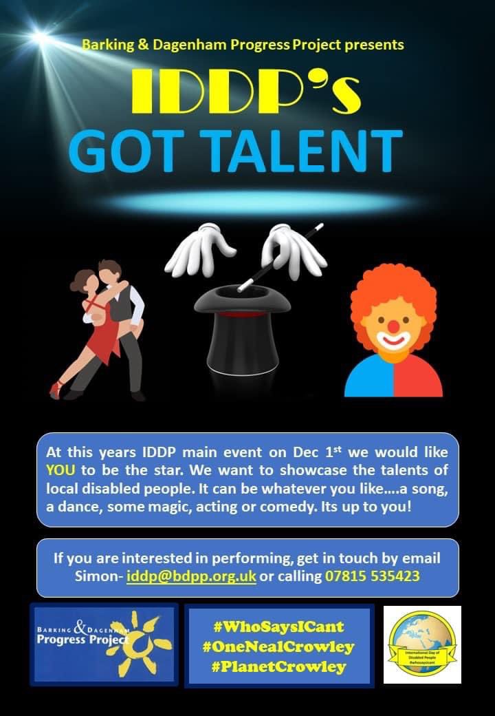 BD Progress Project (@bdprogresspro) on Twitter photo Our IDDP celebrations this Thursday December 1st at Dagenham & Redbridge FC. Enter IDDPβs Got Talent. Attendeeβs can get up and perform. Singing, dancing, magic, theatreβ¦.itβs up to you.
#IDDP #OneNealCrowley #PlanetCrowley #WhoSaysICant #dagenham #barking Our IDDP celebrations this Thursday December 1st at Dagenham & Redbridge FC. Enter IDDPβs Got Talent. Attendeeβs can get up and perform. Singing, dancing, magic, theatreβ¦.itβs up to you.
#IDDP #OneNealCrowley #PlanetCrowley #WhoSaysICant #dagenham #barking
