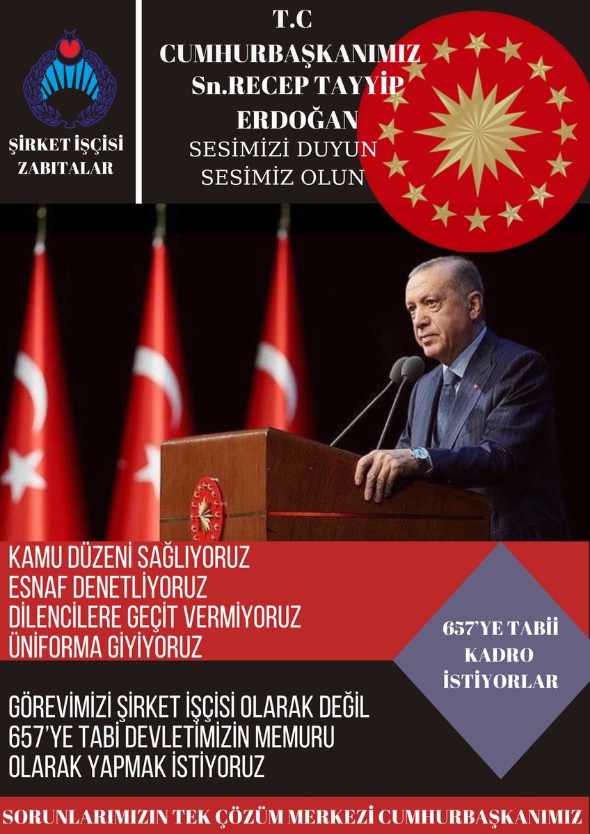 SirketZabitasi's tweet photo. 🇹🇷Belediye Şirket İşçisi Zabıtalar🇹🇷

Belediye Şirket İşçisi Statüsünde  
Kadrosuz, Güvencesiz ve Eşit Olmayan Sosyal Haklar ile Zabıta Memurunun Tüm Görevlerini İfa EDİYORUZ..

657 Zabıta Memuru Kadrosu Talep Ediyoruz 

@tcbestepe
@RTErdogan

#pazartesi https://t.co/qkqKvwRHwa
