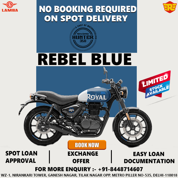 PvtLamba's tweet photo. #Stockavailable.... Hurry Up.. Book your at Lamba Enterprises, Royal Enfield - Tilak Nagar &amp; own your Dream bike.
Book Today And Get Spot Delivery
✅𝘌𝘹𝘤𝘩𝘢𝘯𝘨𝘦 𝘧𝘢𝘤𝘪𝘭𝘪𝘵𝘺 
✅𝘓𝘰𝘢𝘯 𝘍𝘢𝘤𝘪𝘭𝘪𝘵𝘺
Fore More Details :- 8448714607
#RoyalEnfieldShowroom 
#lambaenfield https://t.co/kxYYPyINv9
