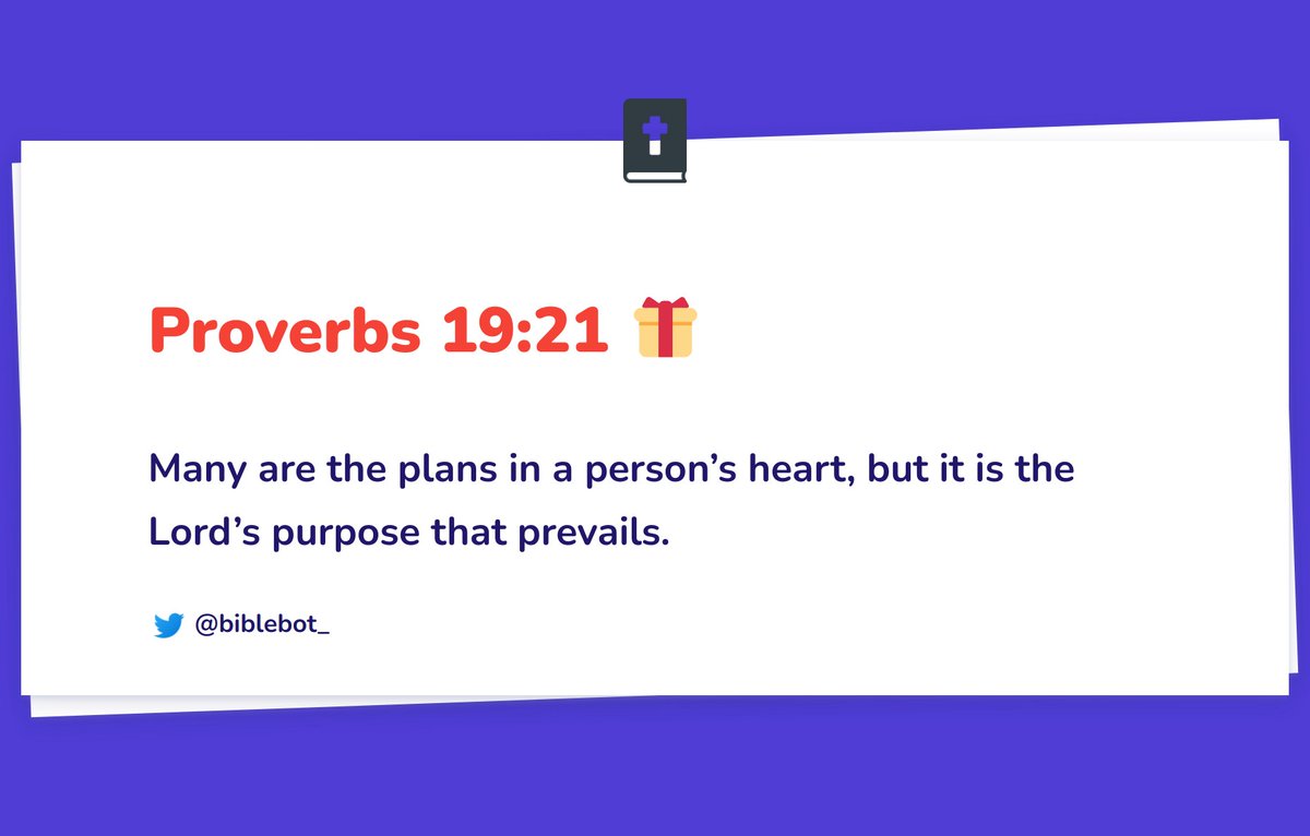biblebot_'s tweet photo. Daily Verse - Proverbs 19:21 👇 https://t.co/tzlSuUhFbO