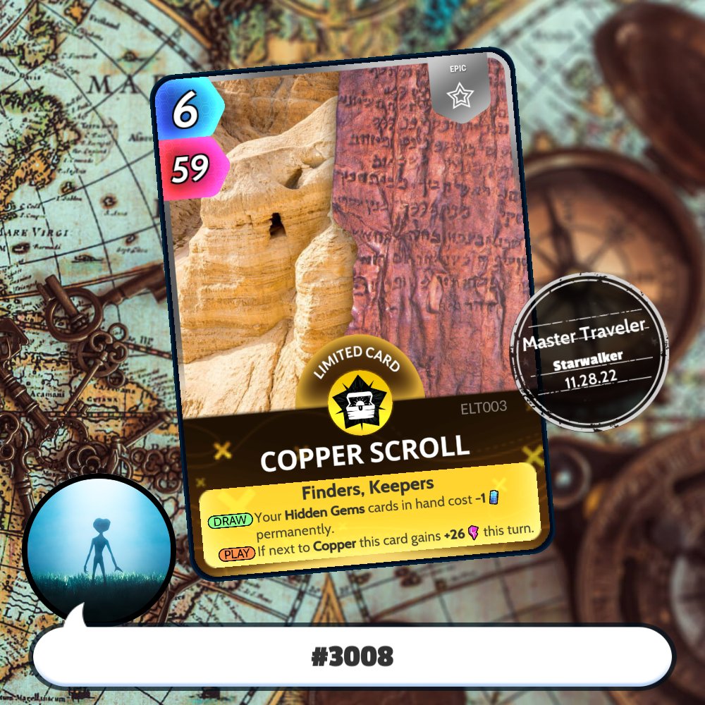 Sternenwandere3's tweet image. 🆕️ Card no. 3️⃣0️⃣0️⃣8️⃣cuecards.page.link/Zk8q #cuecards #cardgame #copperscroll