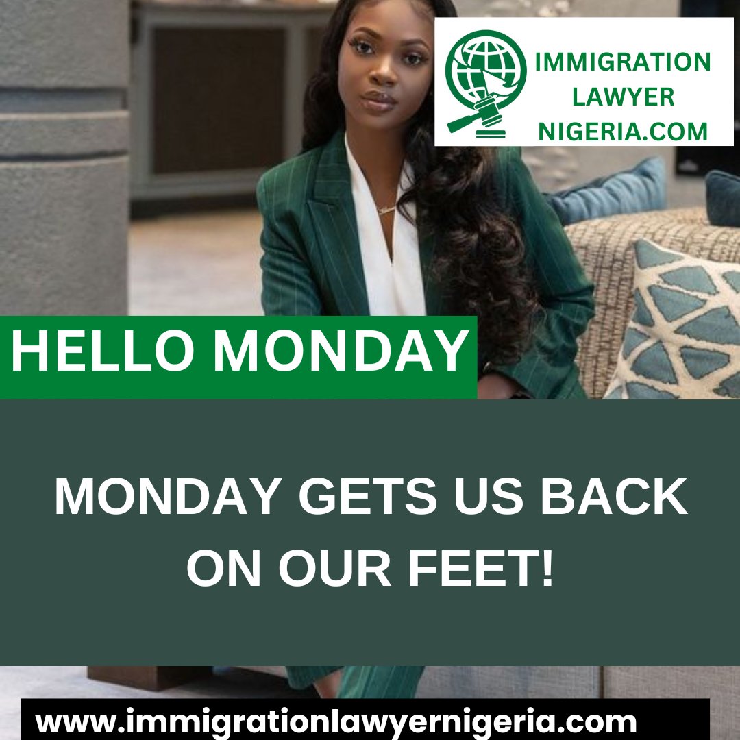 immilawnig's tweet photo. Indeed, Monday does the job of getting us back on our feet and we love it!

This is our Monday Motivation!
#immigrationlawyer #immigrationlawyerng #immigrationlawfirm https://t.co/7qF4Bmz8xg