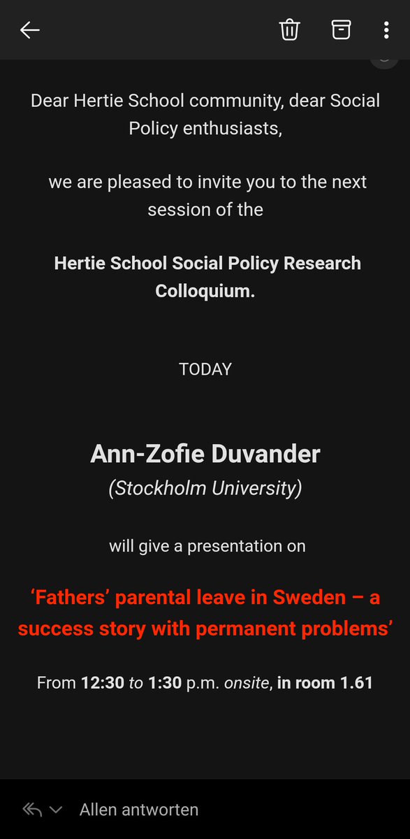 Don't miss today's talk of Ann-Zofie Duvander at #hertie_de on Swedish parental leave!