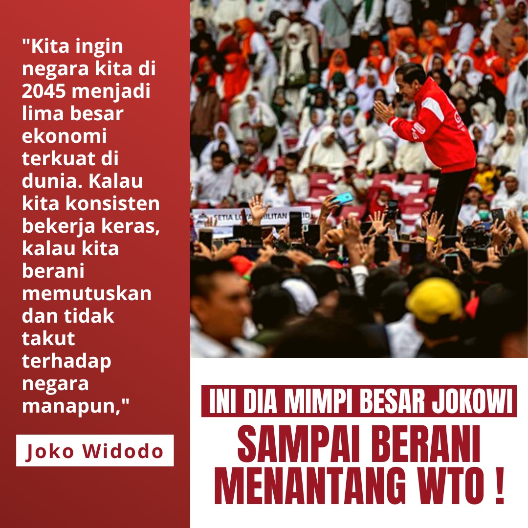 ayamhitamv's tweet photo. Ini dia mimpi besar (big dream) Jokowi hingga berani menantang WTO dan Dunia yang tak ingin Indonesia maju.

#PrankGBK | #SiBiruBiru | #barugajian | ANYA FORENSIK | Shopee-ku | Penjilat | Maroko | Tempur | Kapolres | Odol | Siang https://t.co/dMbHcmLSDU