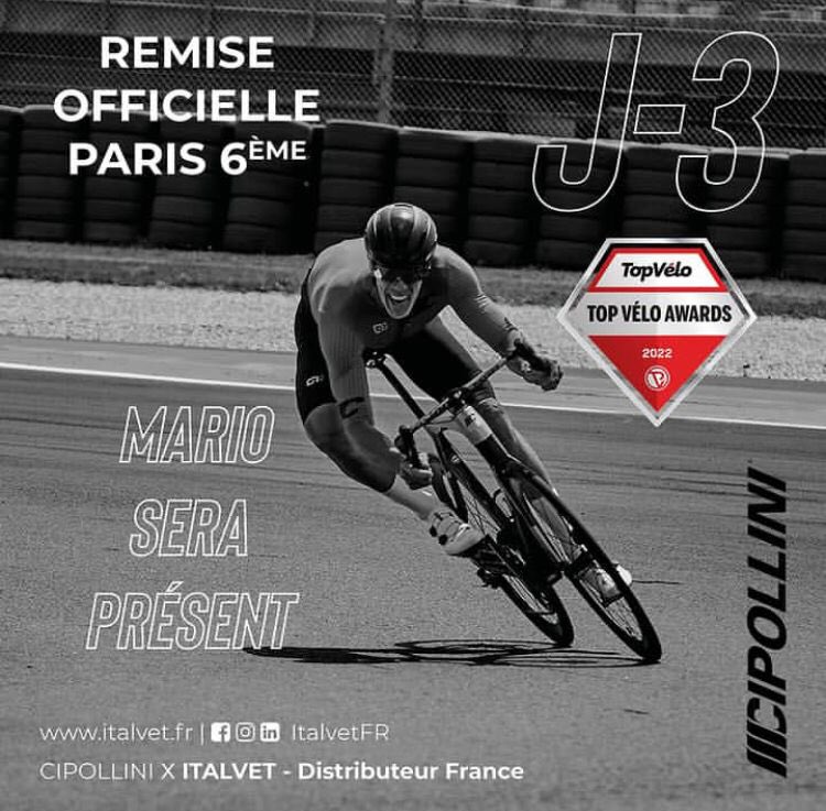 mcipollinibike's tweet photo. Welcome #Paris 🇫🇷🏆🚲💪🤷
#TopVelo #Awards2022 🏆🚲
#ADOne #MCipollini https://t.co/0TYgzutel9