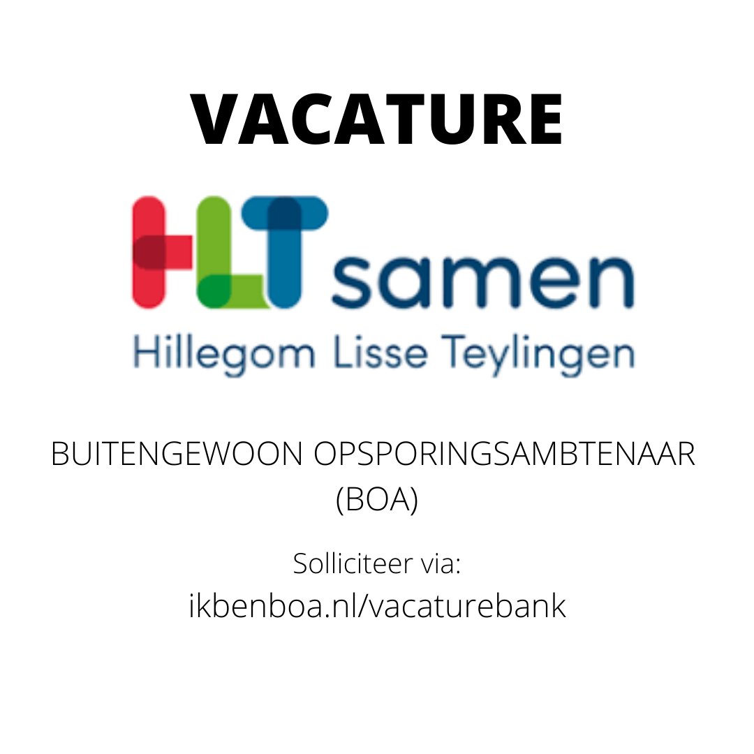 VACATURE staat nog steeds open:
HLTSamen is op zoek naar:
BUITENGEWOON OPSPORINGSAMBTENAAR

Spreekt je dit aan, reageer dan snel.
Kijk voor de volledige vacaturetekst of om te solliciteren op: 
ikbenboa.nl/vacature/werko…
#boa #handhaving #hltsamen