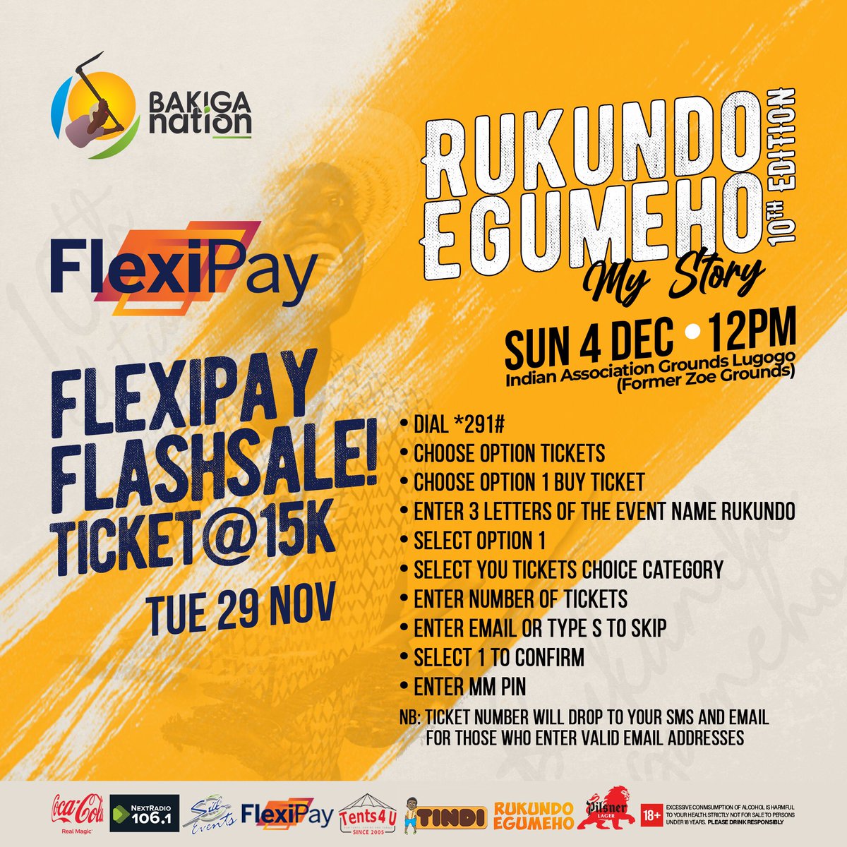 BakigaNation's tweet photo. Abarungyi, mureiregye, please prepare your money for tomorrow’s flashsale, share with your friends too, it will be valid for only 24hrs!
#RukundoEgumehoAt10 #10thEdition
#MyStory #OmuganeGwangye
#Sun4thDec #BakigaNation
#CelebrationOfOurCulture https://t.co/z2etky95CY