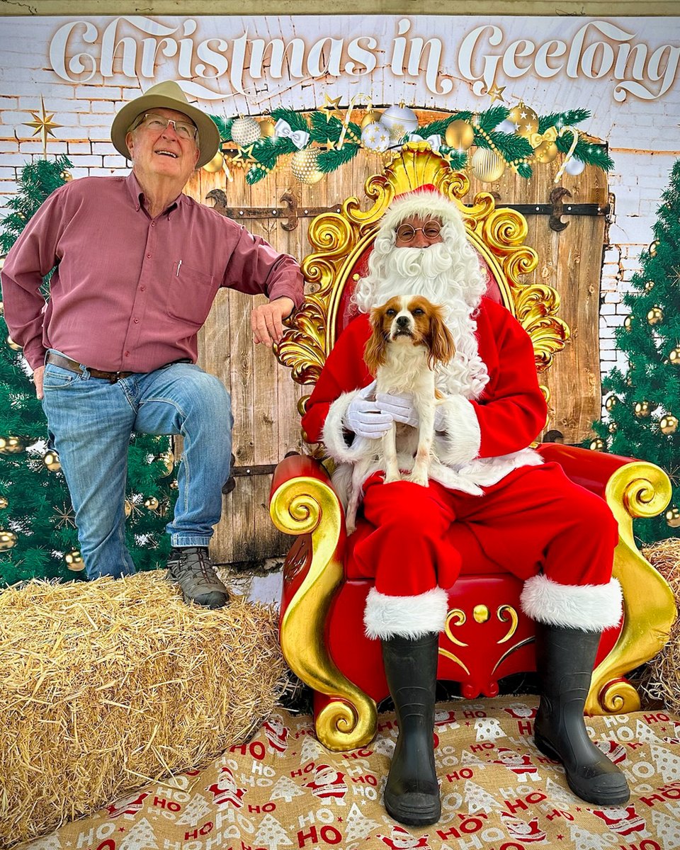 😺 We loved seeing so many festive pet owners turning up at the Portarlington Recreation Reserve with their fur babies for a snap with Santa. 🐶

Santa will be heading to Lara, Grovedale and Geelong soon! More info 👉 geelong.link/SantaPetPhotos

#GeelongChristmas

📷: Cr Jim Mason