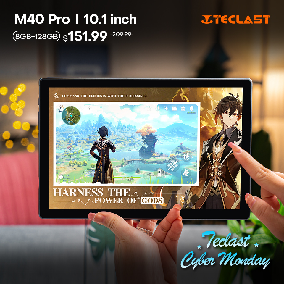 TeclastJapan's tweet photo. #TeclastCyberMonday🎉🎉
2022年Teclastサイバーマンデセールが始まります🙌 Teclast #M40Pro の10.1インチディスプレイと8+128ストレージでスマートライフを楽しめましょう🎊
カートに追加🛍️:https://t.co/YNxkQZiNGd
セールページ🌠:https://t.co/udQtfOh8ai
#Teclast #サイバーマンデ https://t.co/7FYIts4FSW