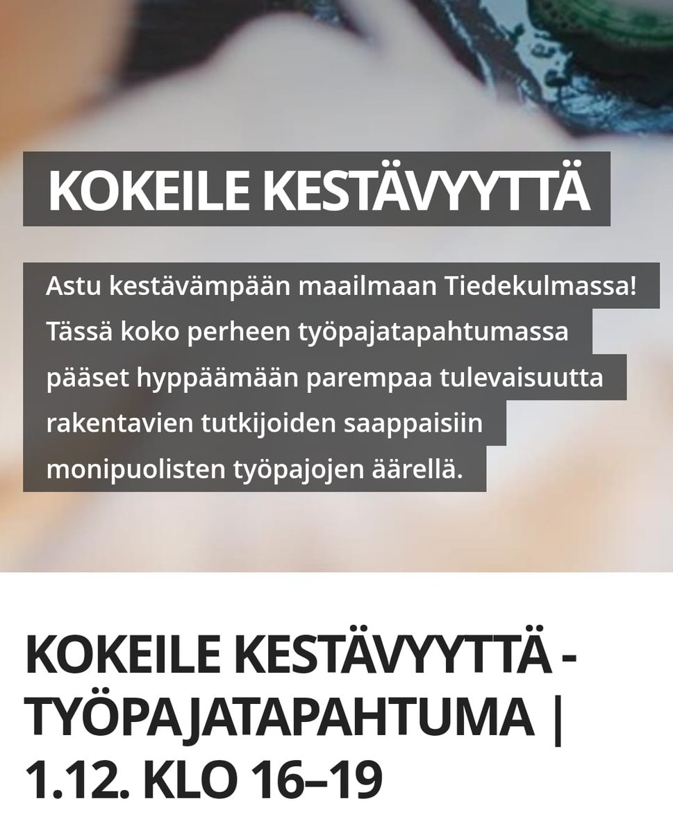 Olemme mukana Tiedekulman työpajatapahtumassa Helsingissä torstai-iltana! Tule tutustumaan pölyttäjiin sekä tekemään yhteistä pölyttäjän houkutuskukkaa.

We will be participating in the Tiedekulma workshop event in Helsinki! See you there! 

🐝🌸🌼

<a href="/tiedekulma/">Tiedekulma</a> @LindstedtCarita