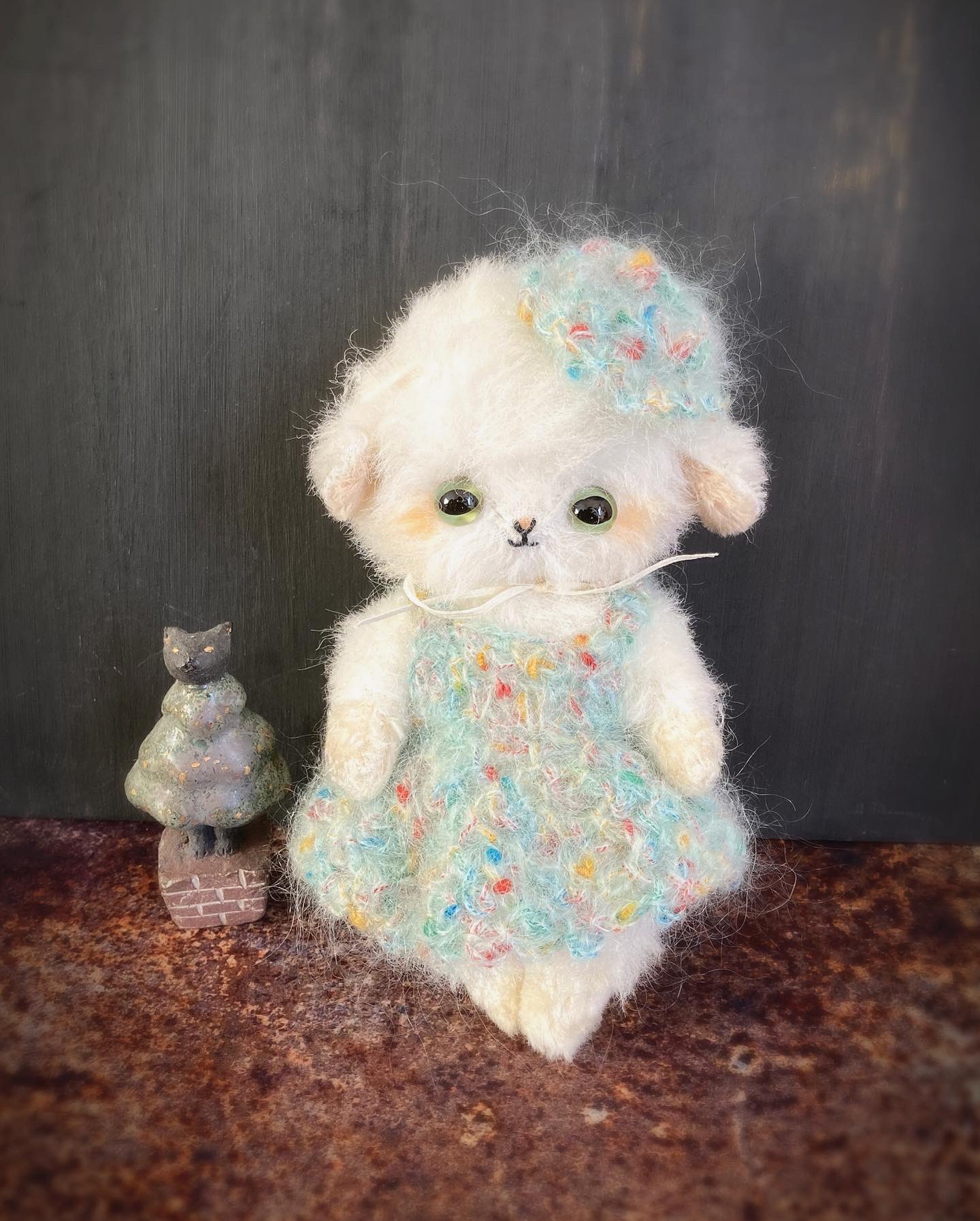 作家　テディベア　加茂美智子 さま　青い瞳のネコ　kamo 作家 テディベア 加茂美智子 さま 青い瞳のネコ kamo