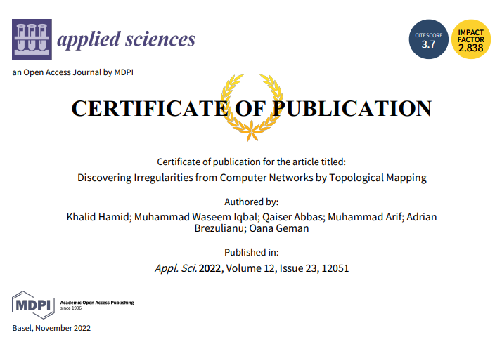 📢 5th paper published in Special Issue "Computational Methods for Next Generation Wireless and IoT Applications" (Still open for submission)
🔗 lnkd.in/gmvK3-kd

🔗 lnkd.in/g768pHC9
👨‍🔬 by Adrian Brezulianu et al.
🏫
<a href="/my_superior/">Superior University</a> <a href="/iu_edu/">الجامعة الإسلامية</a> <a href="/UOS_edu/">University of Sargodha</a> 

#computernetworks