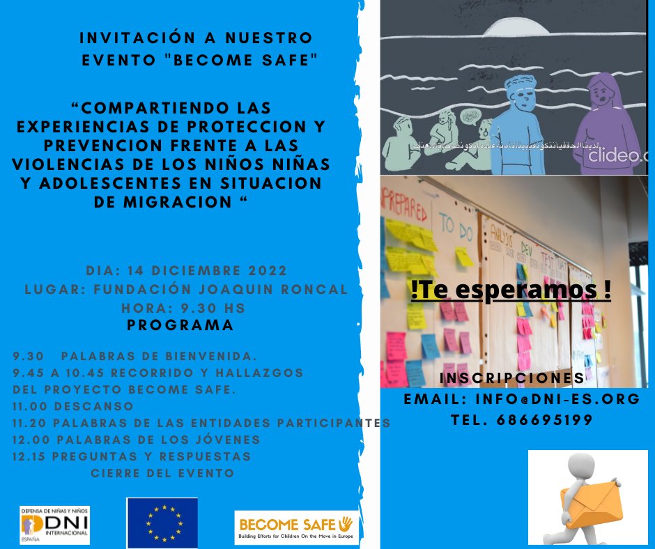 dnicostarica's tweet photo. Nuestros colegas de @dni_espana invitan al evento de Presentación de resultados #BecomeSafeProject 14 diciembre 2022 inscríbase en https://t.co/RhXKqulWDP https://t.co/v2Sn7MPq1Y