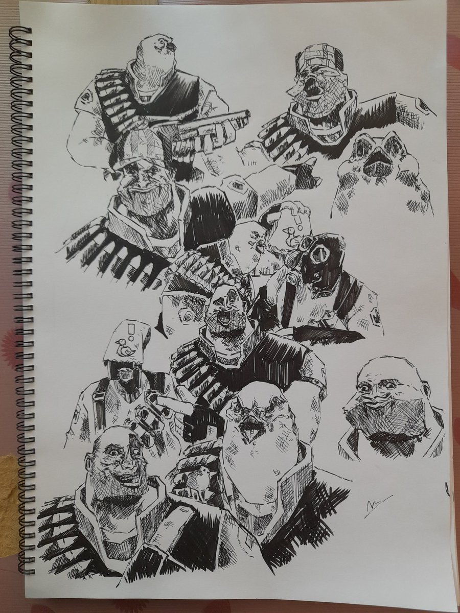 Sketch for end of the year to 
<a href="/ceno02/">ceno0</a> 
@Antoine_Delak 
<a href="/GabbyDeCabb/">Burno</a> 
Drawing meet the heavy 
#Drawing #TeamFortress2