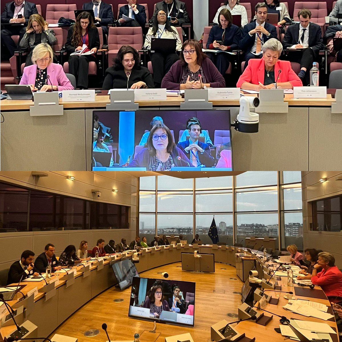 dubravkasuica's tweet photo. Ahead of our EU-AU College to College meeting, I am chairing an event with representatives from African &amp; European civil society &amp; youth organisations. Topics include  #YouthActionPlan, connectivity, human development, building resilience, peace security, governance. https://t.co/Oc4zk5B8qy