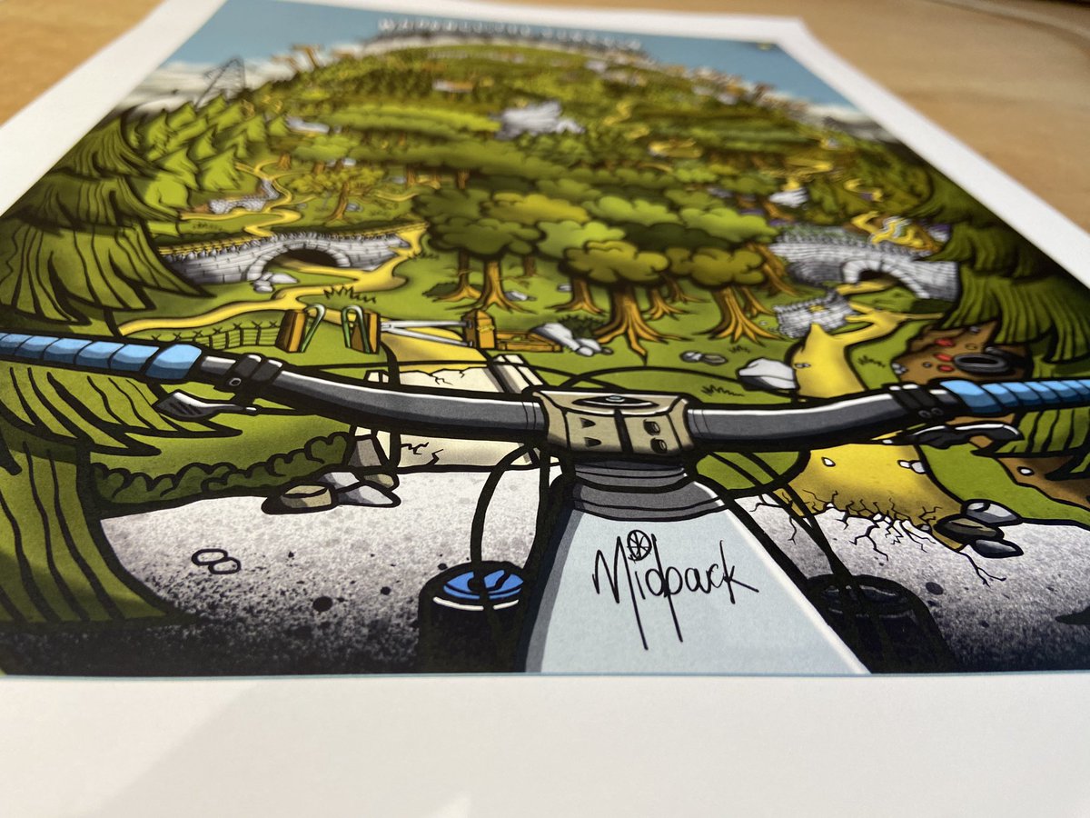 midpackrider's tweet photo. The reality of selling artwork prints online felt very satisfying this month,inspired to keep creating after this one being a success, something to build on, thanks to anyone in the #mtb community that has purchased and supported me #wharncliffeforever 
#Sheffield #artwork #art https://t.co/qVpJmcNyxw