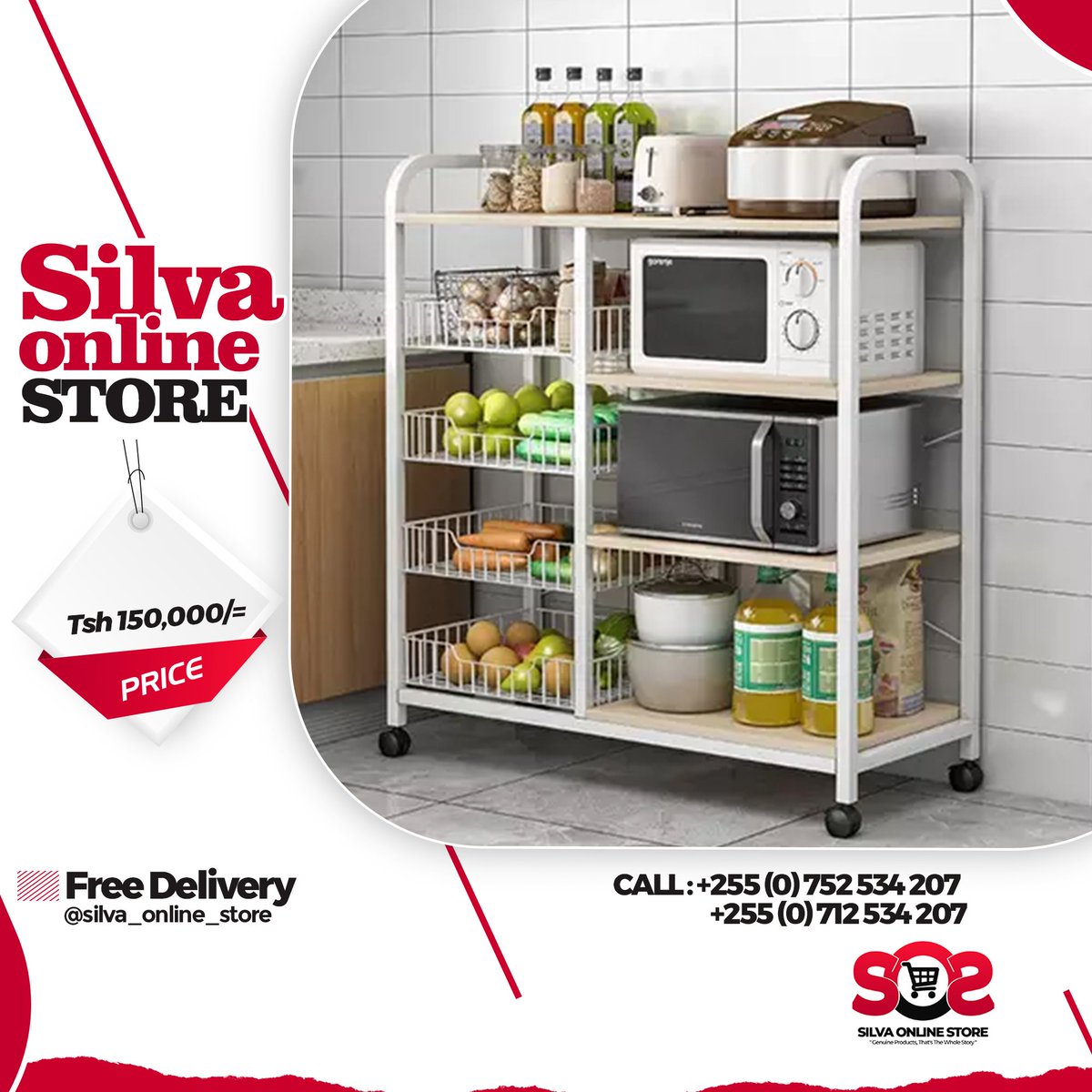_SoSLLC's tweet photo. Multi-Function Kitchen Rack for Tsh. 150,000/= only.
Place your order now!
~
Call/Whatsapp: 0752 534 207 or 0712 534 207
Free delivery in DSM and pay on delivery.
#silvaonlinestore #genuineproducts #kitchen #kitchenrack #organized #vyombo #onlineshop #instapreneur https://t.co/Wv4cQcmuWq