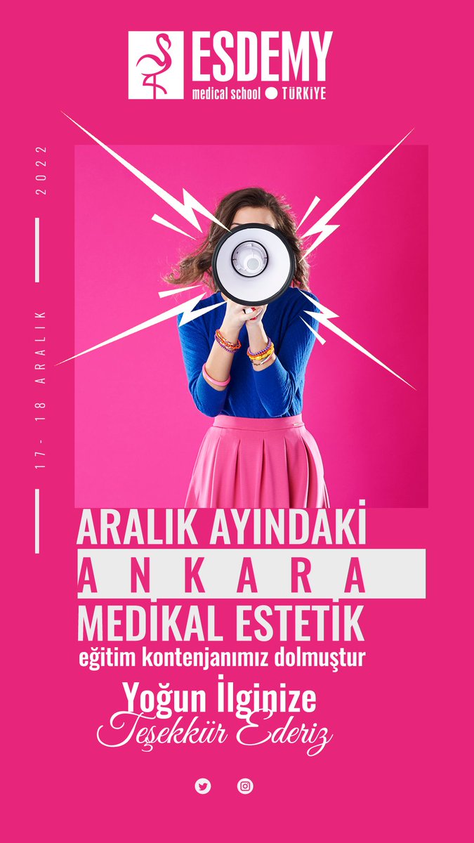 esdemy_turkiye's tweet photo. Yoğun ilginiz için #teşekkür ederiz. 👏👏👏
🔴 https://t.co/HzPc9qe6hU
#esdemy #dentistry #medicaltraining #medicalcourse #dentalcourse #botoxcourse #dermalfiller #botoxtrainings #Ankara #Istanbul #doctor https://t.co/nWfzcf2lco