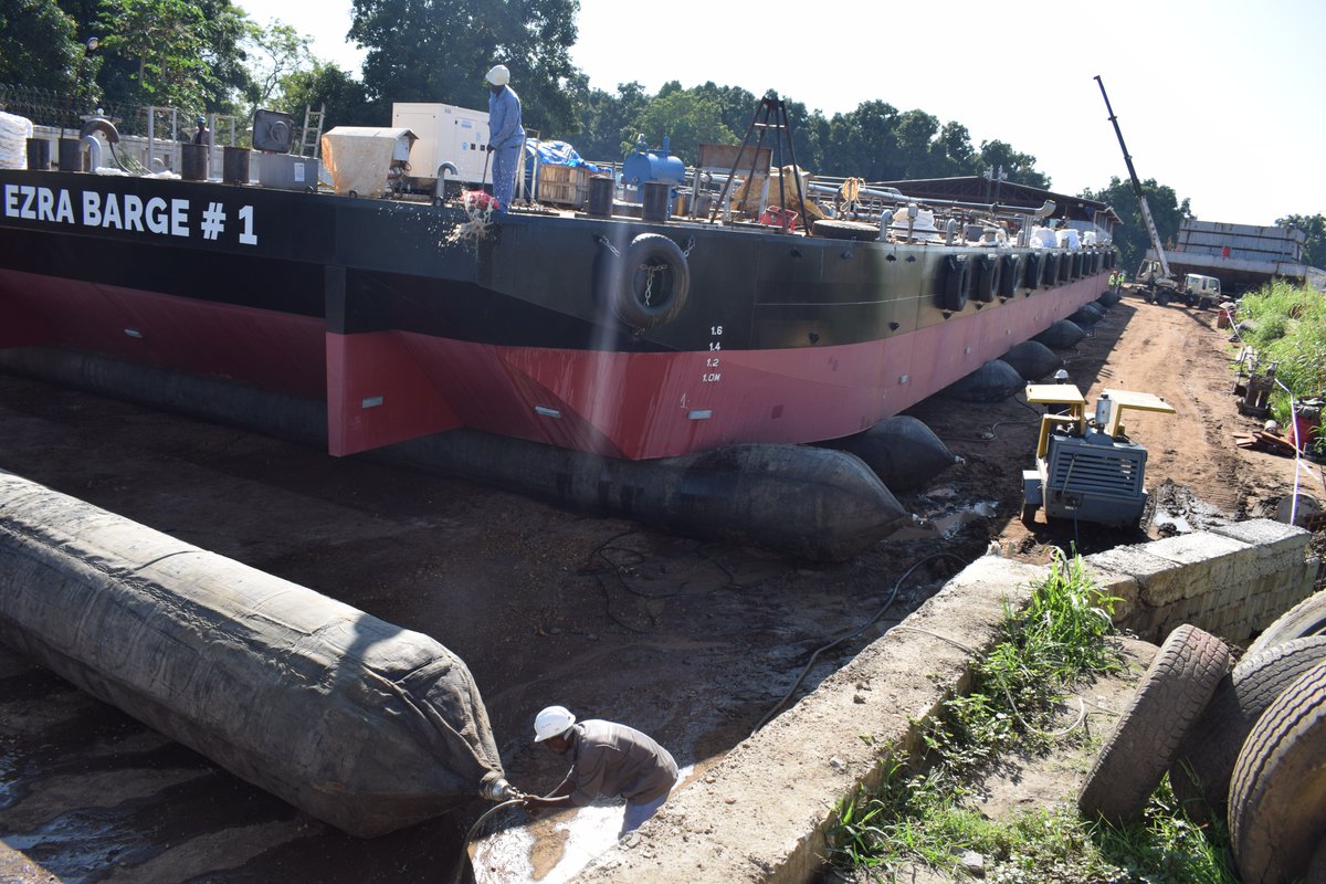 EzraCompanies's tweet photo. Congratulations to our subsidiaries, ECDG and Ezra Logistics &amp; Courier Co. Ltd for their fine efforts taking South Sudan further. ECDG are working on the solar power plant, while Ezra Logistics &amp; Courier Co. Ltd have launched one of their barges. #buildingalegacytogether #SSD https://t.co/4Q7EeSFHsa