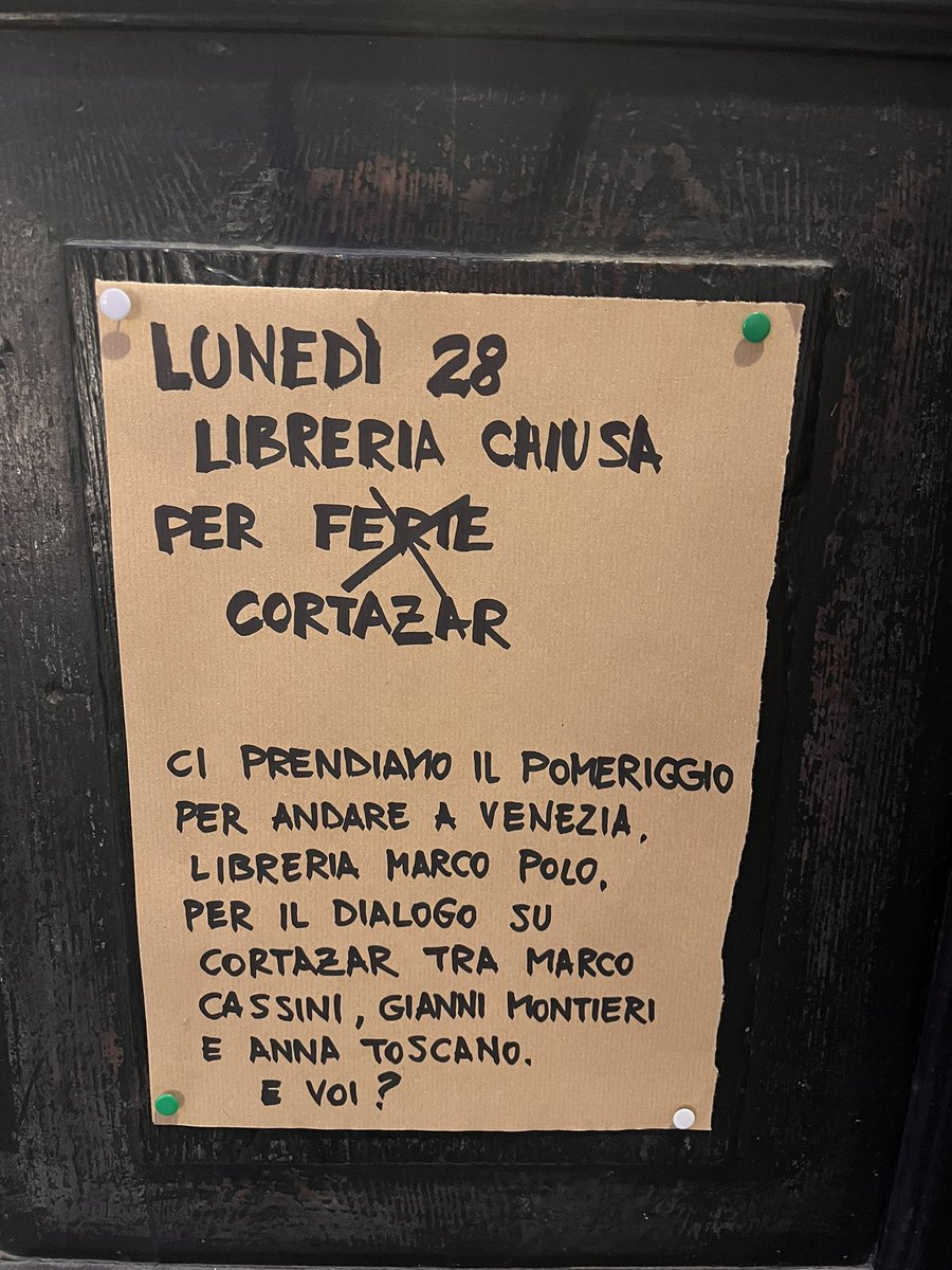 Chiuso per Cortazar @marcolessico <a href="/giannimontieri/">gianni montieri</a> <a href="/anna__toscano/">anna toscano</a> <a href="/booksmarcopolo/">Libreria MarcoPolo</a>