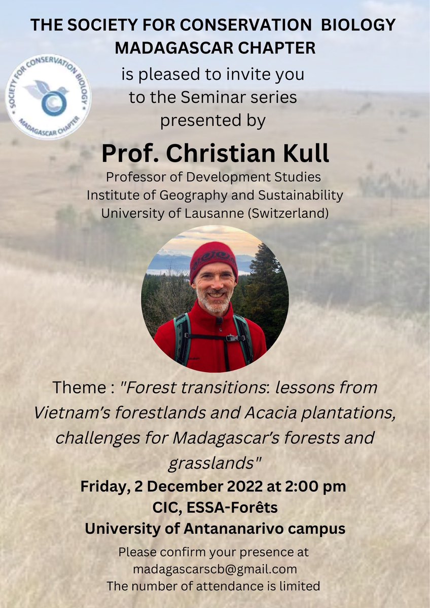 You are all invited !

Please confirm your presence at &lt;madagascarscb@gmail.com&gt;

<a href="/SCB_Africa/">SCB Africa</a> <a href="/ESSAForets/">ESSA Eaux et Forêts</a>