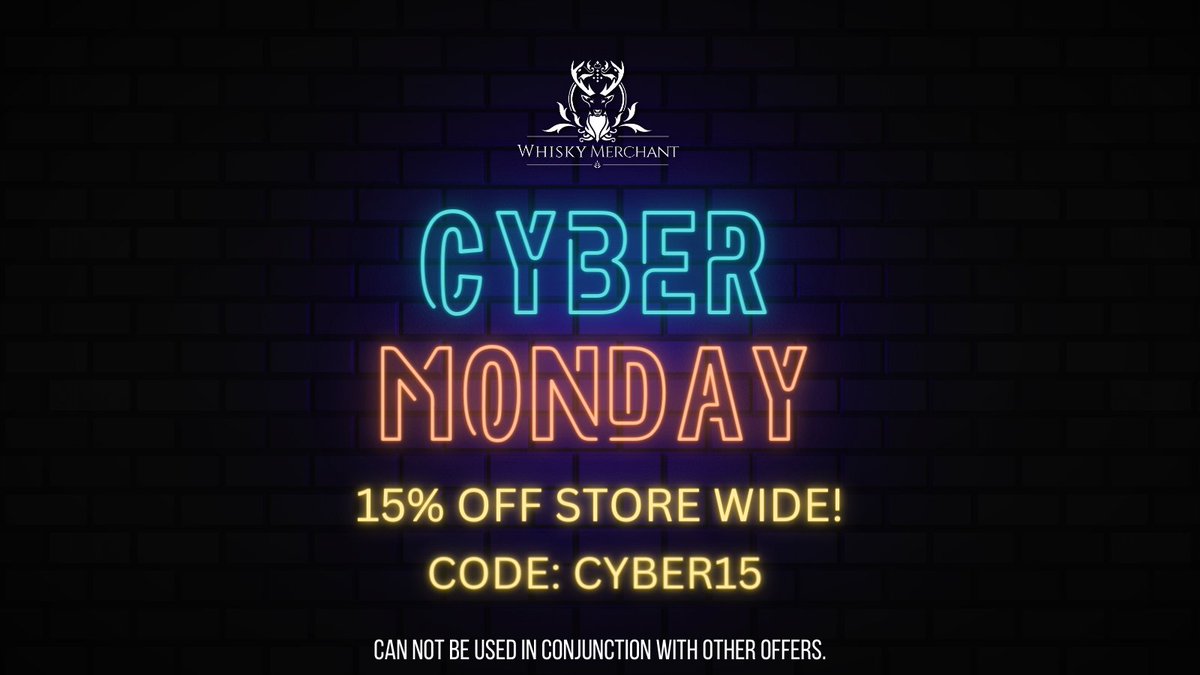 15% Off Storewide!

Just enter the code CYBER15 and the discount will automatically be applied. Offer ends Midnight 28/11/2022

For all other deals, check out our specials page! 

Plenty of deals to be had!

whiskymerchant.com