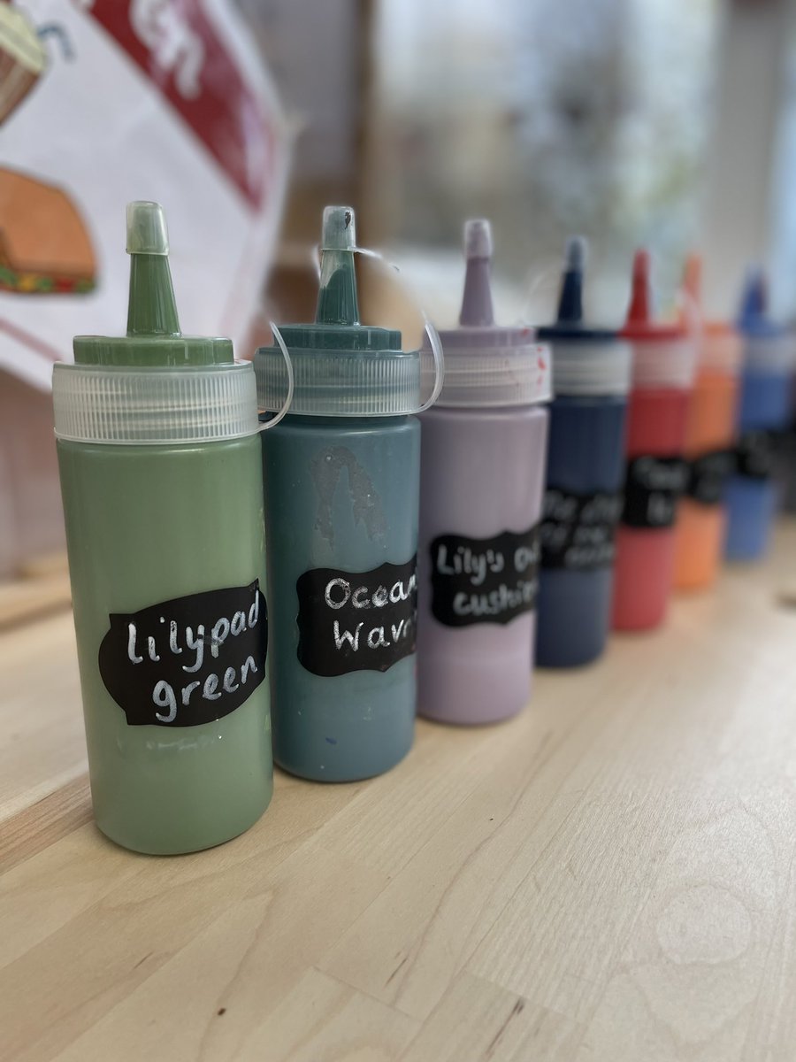 KingPlymouth's tweet photo. Reception class @KingPlymouth mixing their own colours for the #creative table. Watch out @FarrowandBall https://t.co/W8351rx8U2