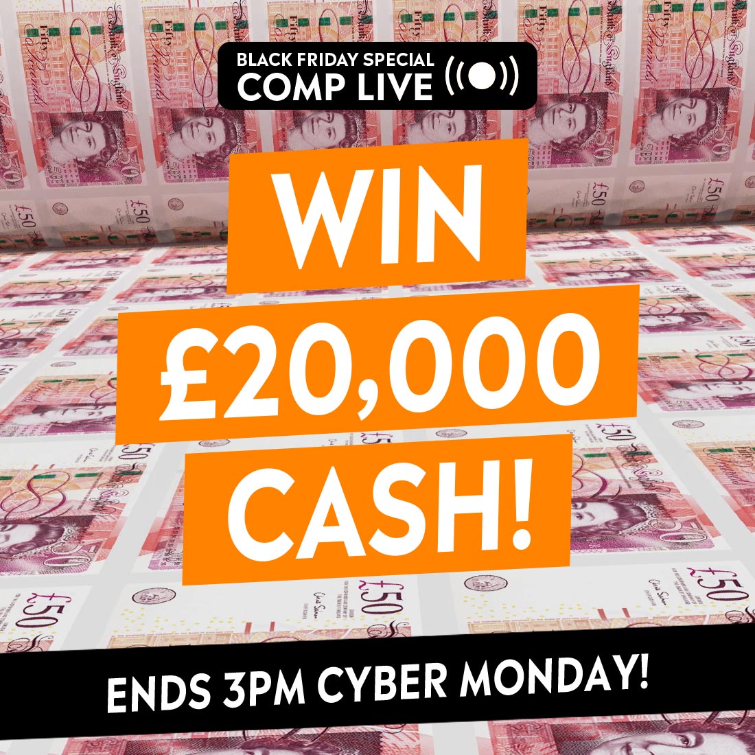BOTB_Dreamcars's tweet photo. OUR £20k BLACK FRIDAY SPECIAL COMPETITION ENDS AT 3PM TODAY!!!! 

You still have time to enter to win our £20,000 cash prize! Dont miss out! 🏃🏃‍♂️🏃‍♀️

Enter now! 👉 https://t.co/rOzI6qiOhM

#BOTB #CashCompetition #BlackFriday https://t.co/TEyB4g3Z0C