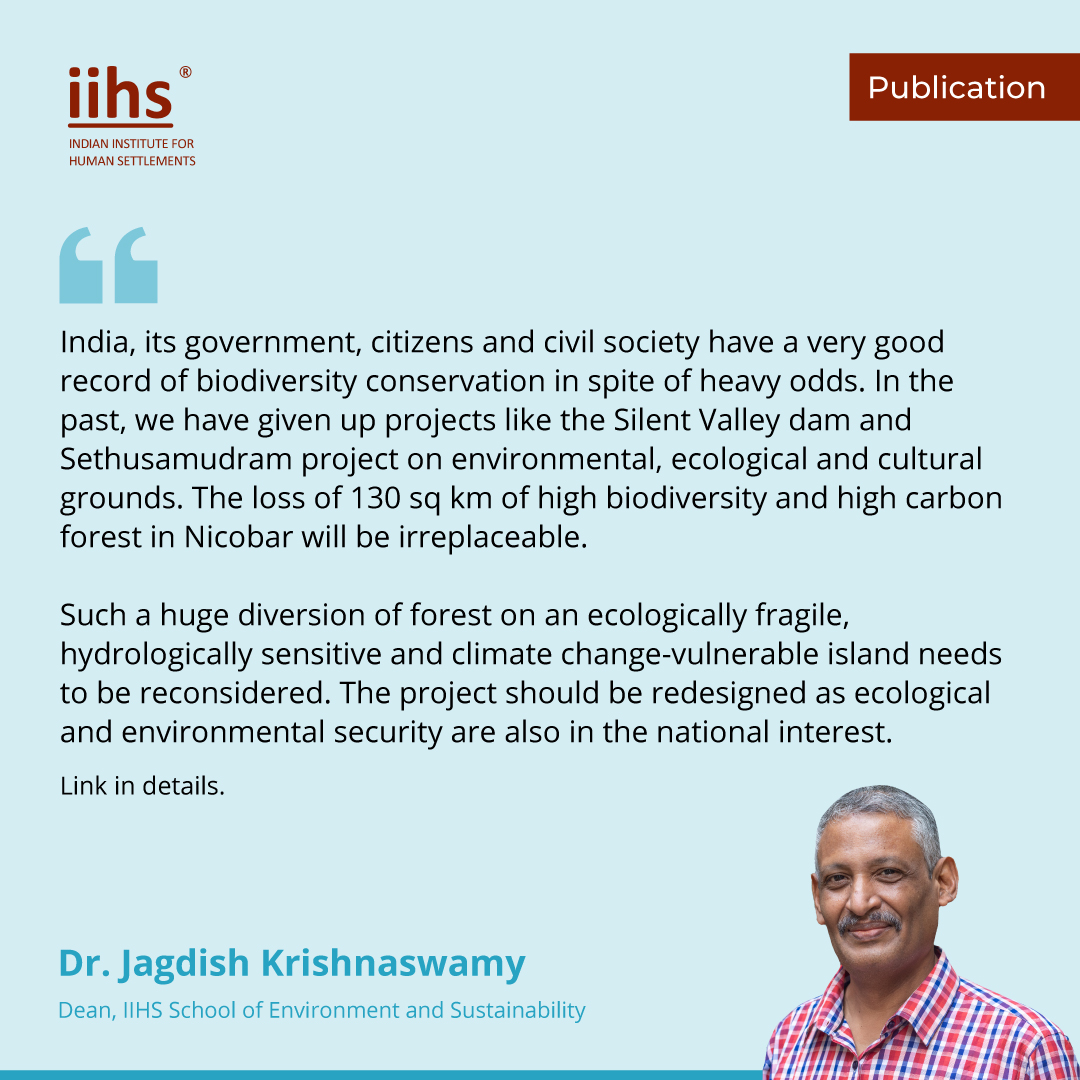 iihsin's tweet photo. Jagdish Krishnaswamy says that the loss of 130 sq km of high biodiversity and high carbon forest in Nicobar will be irreplaceable. 

Read the article here: https://t.co/HCDqGuhNu7

@JagdishKrishna8 @ClimateFC @udayonearth @radb06 @LicypriyaK https://t.co/mz4mEdeqcM