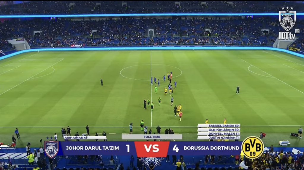 SatuJohor's tweet image. INTERNATIONAL CLUB FRIENDLY

Full Time

JDT [1-4] BORUSSIA DORTMUND 

#JDTvBVB
#InternationalClubFriendly
#LuaskanKuasamuJohor
#JDTforAll