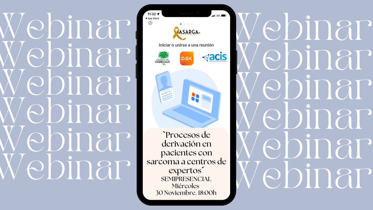 asargasarcoma's tweet photo. El WEBINAR del #SARCOMA! 🔬

📲 Zoom/Presencial en #ForumCarballo (Pza dos Bombeiros Voluntarios Carballo, A Coruña)
30/11 18:00h
Inscríbete👉 https://t.co/WRcLYXdq9N 📩 comunicacion@asarga.es 
@carballo_gal @GSK_ES  @ACIS_sergas  
#asarga #Sarcoma https://t.co/fEXLREheUr